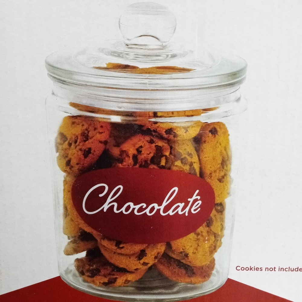 NIB Glass Canister Twisted Chocolate